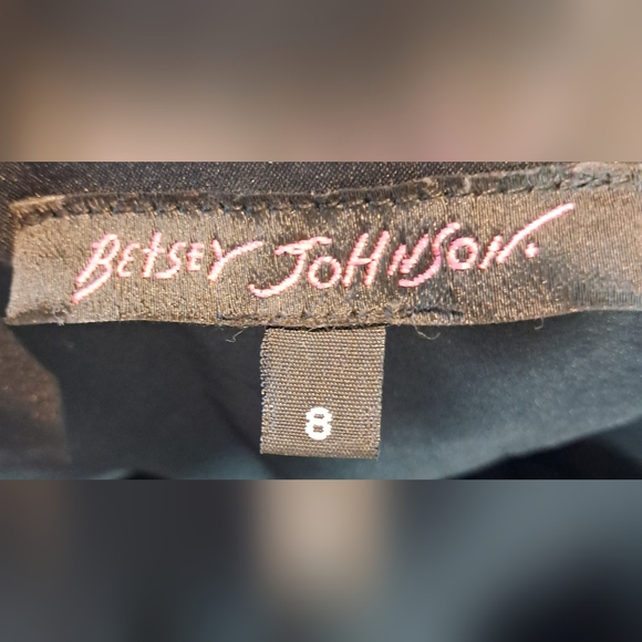 Betsey Johnson Black Velvet Rosette Dress Excellent Pre-owned Condition Sz 8 - Picture 7 of 8